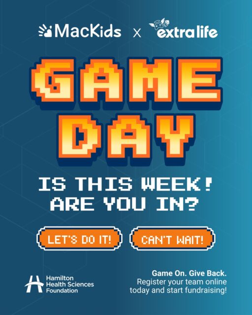 Hey, player one (and two, and three)—listen up! We’re getting ready to raise funds for @mcmasterchildrens with @extralife4kids on Saturday, November 8, 2025. There’s still time to register but it’s coming up fast, so don’t miss out.
Extra Life began as a 24-hour gaming marathon but you can create your own challenge, like a tabletop tournament or a streamer showdown. You pick the game, set the goal and encourage your friends, family and followers to sponsor your campaign. 🖥️🎮🎲 Want to accept this side quest for a good cause? Click the link in our bio to register. (Make sure to select “MacKids” when asked where you want your donation directed.)
#GamingForGood #McMasterChildrensHospital #KidsHealth
