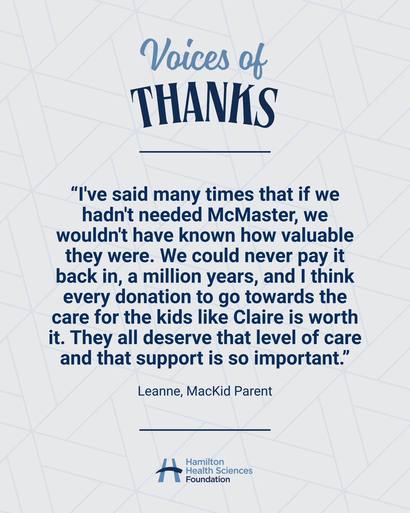 When Claire was born, she was diagnosed with “mosaic trisomy 22,” which is a rare genetic condition that affected multiple areas of her health. Today, she is attending college to become a social worker. 

Claire’s mother, Leanne, credits the exceptional care she received at @mcmasterchildrens for helping give her the life she has today. 

Each donation helps patients like Claire receive the care they need at every stage of their journey. Your generosity provides hope, creates opportunity and changes lives. 

Learn more and donate today at the link in our bio.

#McMasterChildrensHospital #Donate #MacKids