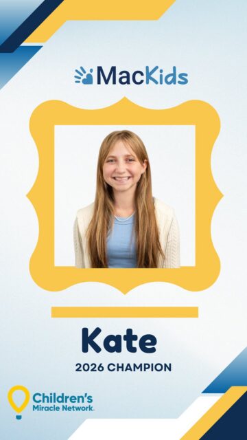 We are proud to introduce our 2026 Children’s Miracle Network Champion, Kate! 

When she was just three weeks old, Kate was diagnosed with adrenal insufficiency, a condition that prevents the body from producing enough cortisol to respond to physical stress. Without treatment, even a cold or stomach flu could be life-threatening. 

Kate’s early years involved countless visits to McMaster Children’s Hospital, including multiple emergencies. In addition to urgent care, her condition required ongoing monitoring, blood work and appointments with a range of specialists. Having all the expertise she needed in one place made a complex condition more manageable. Now a bright and energetic teenager, Kate is busy with school, sports, friends and a part-time job at a local café. 

She visits MacKids three times a year for routine care. Her daily life still includes medication, but she and her family can now manage minor illnesses at home. 

Learn more about Kate’s incredible story on our website. Visit our Link in bio.

#MacKids #CMNChampion #CMNCanada #ChampionChild