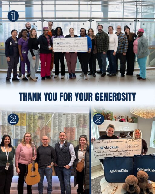 1️⃣ Scott’s Encore 
A heartfelt thank you to Jess, the Marsh family, and every Scott’s Encore supporter for raising an incredible $15,472 through the Scott’s Encore Concert Fundraiser. Your generosity is making a real difference for the C3 Unit at Juravinski Hospital and Cancer Centre. Your commitment to changing lives and supporting patients and families at Juravinski Hospital is truly inspiring.💛 @skiddleyfest

2️⃣ Apricity Guitars 
A huge thank you to Andy at Apricity Guitars for creating a custom guitar to support the Music Therapy Program at McMaster Children’s Hospital. This thoughtful and generous gift will help bring comfort, creativity and healing to patients and families. We are so grateful for your talent, kindness and support of #MacKids. 🎸💙 @apricity_guitars

3️⃣ Golfi Family & Friends Fundraising 
A sincere thank you to the Golfi Family & Friends for their ongoing fundraising efforts in support of McMaster Children’s Hospital. Your dedication as community champions — raising awareness and essential funds through your network makes a lasting impact for the patients and families who rely on MacKids in their time of need. We are truly grateful for your continued support.💙 @golficoncrete