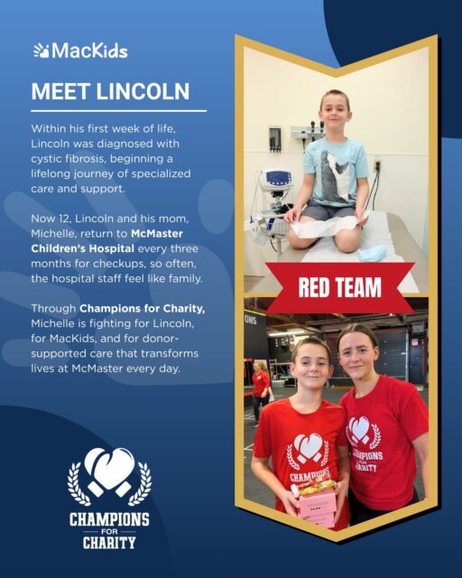 Michelle is stepping into the ring for a cause close to her heart: her son Lincoln and the incredible care he receives at McMaster Children’s Hospital. 💪❤️
Lincoln, who lives with cystic fibrosis, has been supported by @McMasterChildren’s Hospital since birth, and now Michelle is giving back by training and fundraising for Champions for Charity.
Every punch she throws is for the donor-supported care, compassion, and innovation that help kids like Lincoln thrive. Let’s rally behind Michelle and MacKids to ensure every child gets the care they deserve.
Donate to Michelle’s fundraising efforts here: Michelle “65 Roses” Clark - 2026 Champions for Charity 🙌
#ChampionsForCharity #MacKids #FightForACause