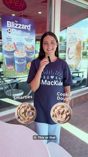 Mori, our MacKids Ambassador and this year's DQ Ambassador, took on a This or That Blizzard Challenge to pick her favourite Blizzard Treat.
The result?
✨ "I can't decide, I love them all!" ✨
We can't blame her! 😋
On August 13, every Blizzard Treat purchased helps bring health and hope to children and families through Children's Miracle Network, with funds supporting care at McMaster Children's Hospital.
Treat yourself to your favourite Blizzard (or two!) and help make a difference for kids and families.
Every spoonful supports life-changing care, programs, and equipment that help children thrive. 💙
#MiracleTreatDay #MacKids #DQMiracleTreatDay #ChildrensMiracleNetwork