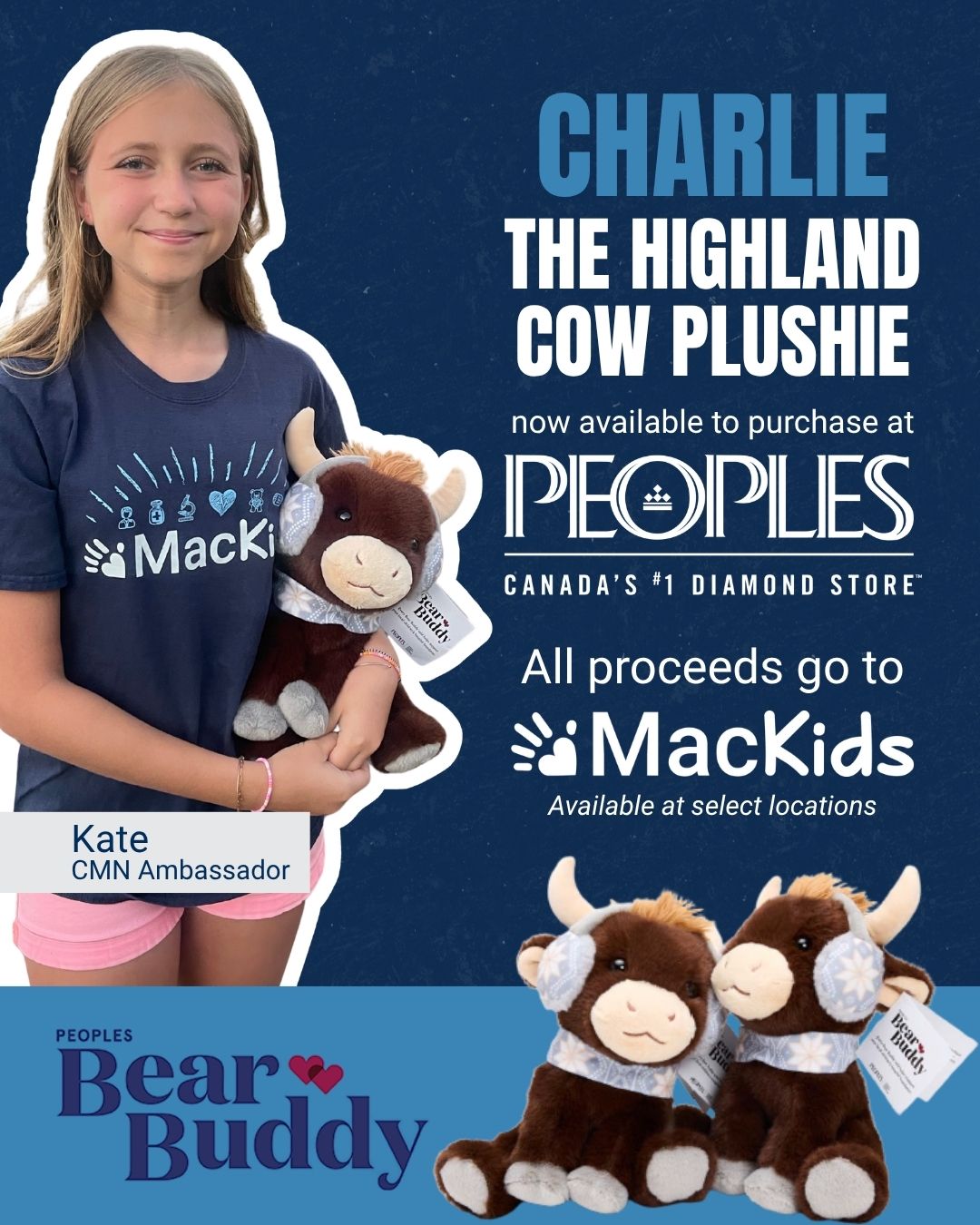 🐮 Charlie is here! The Highland Cow Plushie is now available at People’s Jewellers until January 31, 2026.

100% of the proceeds go to McMaster Children's Hospital when purchased from participating local locations. 

Cuddle up for a cause and bring Charlie home today. 💙 

#MacKids #PeoplesJewellers