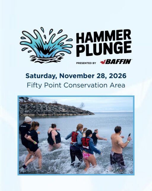 The cold is calling. ❄️ 

Join us for Hammer Plunge 2026 on Saturday, November 28 from 10:30 a.m. to 1:30 p.m. at Fifty Point Conservation Area. 

Take the plunge into the icy waters of Lake Ontario, or stay warm and cheer from the shoreline. Either way, you'll be part of an unforgettable day supporting Hamilton General Hospital. 

Register as a plunger, invite your friends and family to support your fundraising, or make a donation to help fuel exceptional care when it matters most. Spectators are welcome too, but registration is required for everyone attending. 

Ready to jump in? 
Visit the website to register, donate and start fundraising.
🔗 Link in bio.