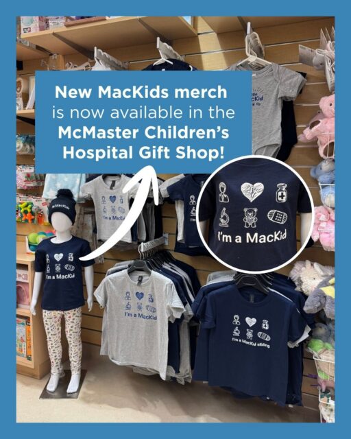 New MacKids merch has arrived! 💙 

Including baby onesies, t-shirts and cozy winter toques, you can now shop the latest MacKids gear at the McMaster Children’s Hospital gift shop! 

Every purchase helps fund highest-priority needs at MCH, supporting the care, comfort and well-being of the kids and families who need us most. 

Shop for something cute, give back and show your MacKids support! 💙