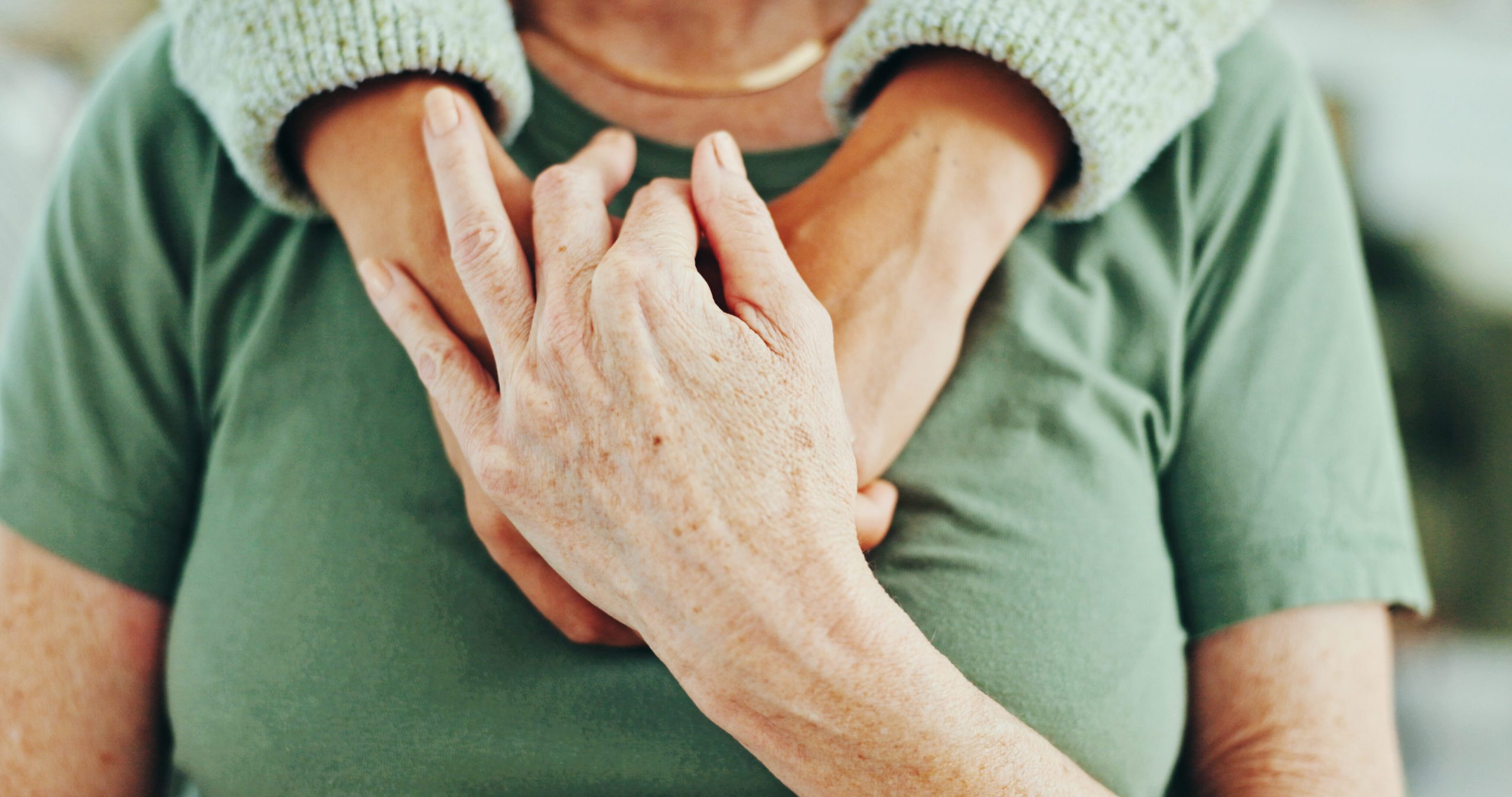 Patient being comforted by family.