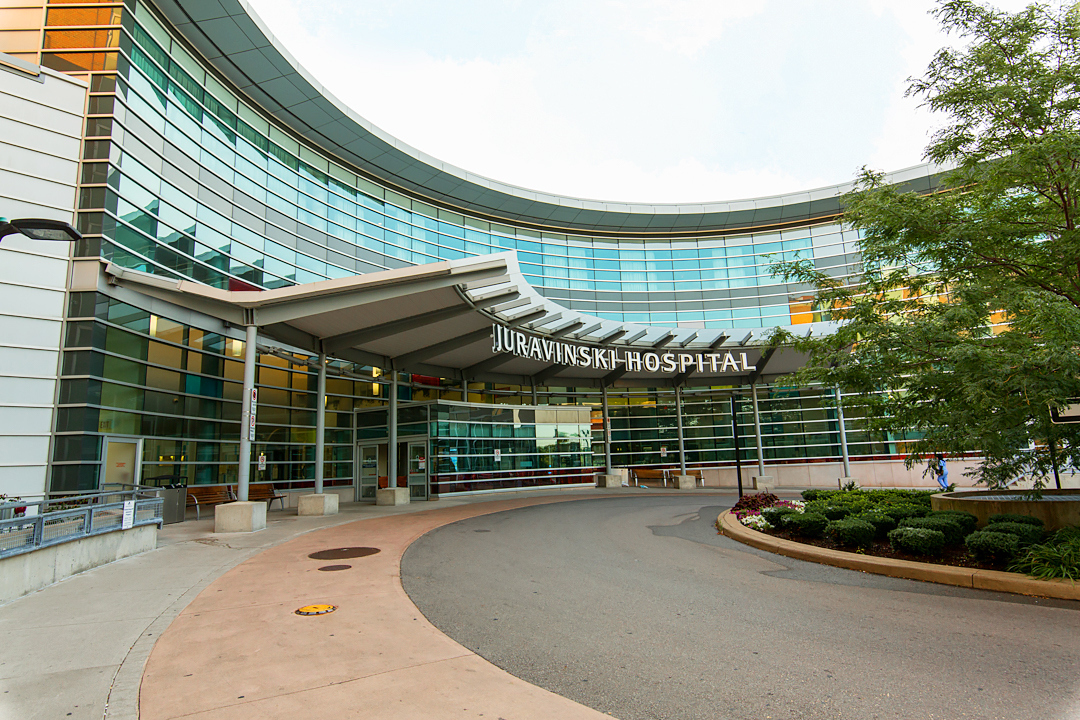 Juravinski Hospital and Cancer Centre front entrance